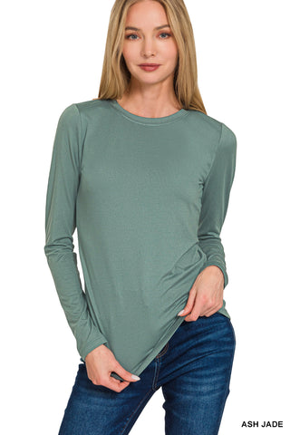 Brushed Microfiber Long Sleeve Top