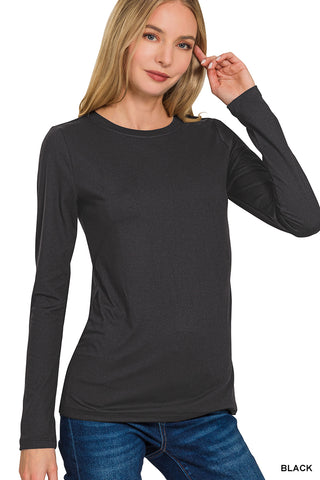 Brushed Microfiber Long Sleeve Top