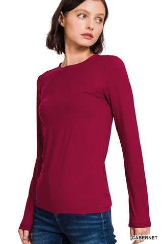 Brushed Microfiber Long Sleeve Top