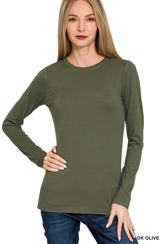 Brushed Microfiber Long Sleeve Top