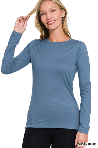 Brushed Microfiber Long Sleeve Top