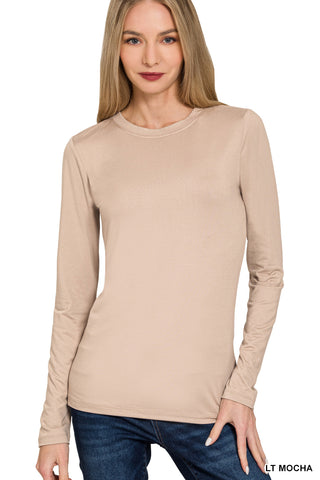 Brushed Microfiber Long Sleeve Top