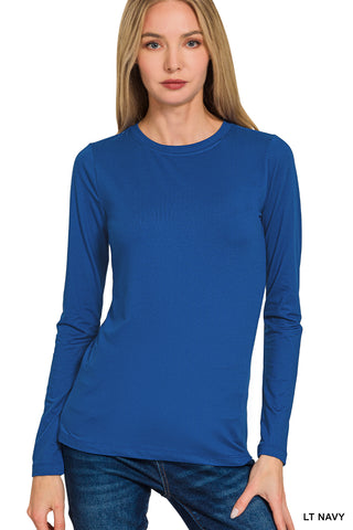 Brushed Microfiber Long Sleeve Top