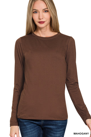 Brushed Microfiber Long Sleeve Top