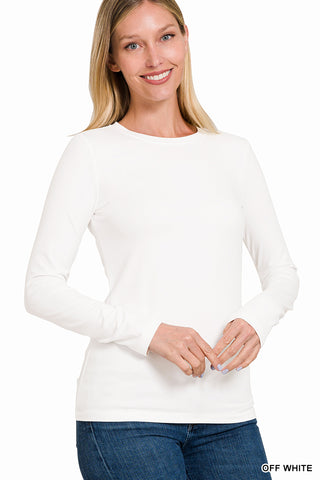 Brushed Microfiber Long Sleeve Top