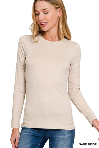 Brushed Microfiber Long Sleeve Top
