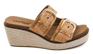 Corkys Manifest Camel Cork Wedge Sandals