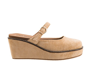 Corkys Me Time Wedge Closed Toe Shoe - Camel Faux Suede