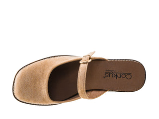 Corkys Me Time Wedge Closed Toe Shoe - Camel Faux Suede