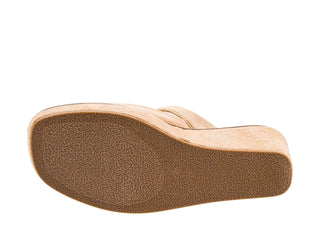 Corkys Me Time Wedge Closed Toe Shoe - Camel Faux Suede