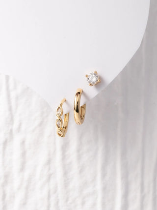 Ferris Earrings - Set of 3 is a set of 3 gold-plated earrings