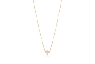 enewton 16" Necklace Gold - Signature Cross Off-White