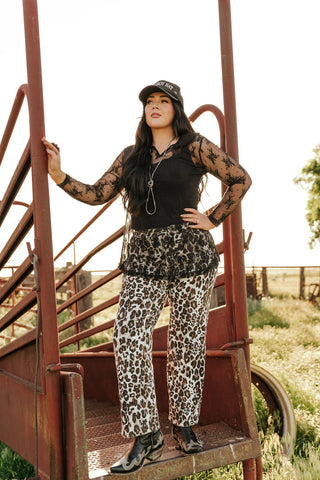 Collared Lace Mesh Long Sleeve Top - 2 Colors!