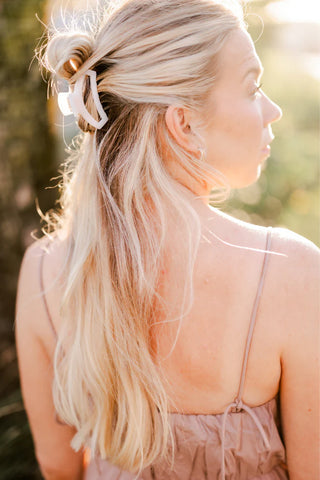 TELETIES Open Coconut White Small Hair Clip - Small