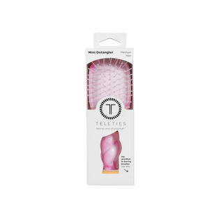 Teleties Mini Detangler Hair Brush for Medium Hair - Pinch Me! - Bubblegum Pink