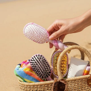 Teleties Mini Detangler Hair Brush for Medium Hair - Pinch Me! - Bubblegum Pink