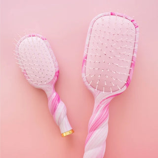 Teleties Mini Detangler Hair Brush for Medium Hair - Pinch Me! - Bubblegum Pink