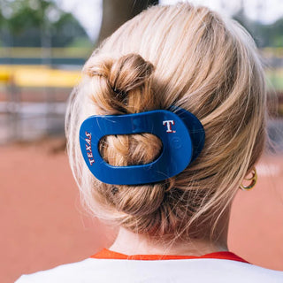 TELETIES Texas Rangers Large Flat Round Hair Clip