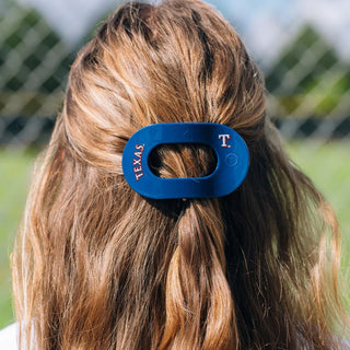 TELETIES Texas Rangers Medium Flat Round Hair Clip