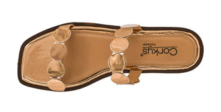 Corkys Round of Applause Flat Sandals - Gold Mirror Metallic