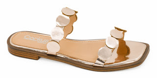 Corkys Round of Applause Flat Sandals - Gold Mirror Metallic