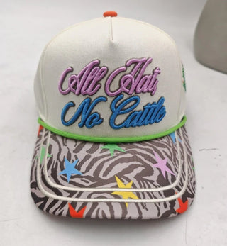 "All Hat, No Cattle" Embroidered Snapback Hat