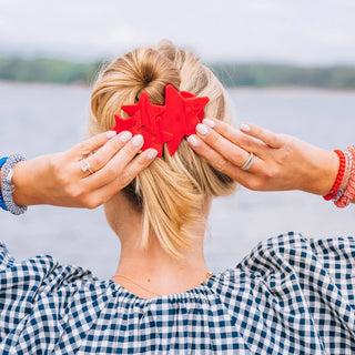 TELETIES Red Shooting Star Large Flat Hair Clip - Large