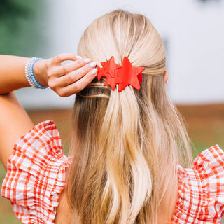 TELETIES Red Shooting Star Medium Flat Hair Clip - Medium