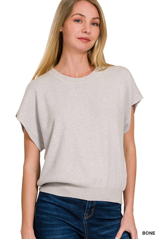 Short Sleeve Dolman Sweater Top