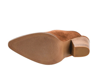 Corkys Hey Girl Tell It To The Judge Heeled Mule Shoe - Tobacco Faux Suede