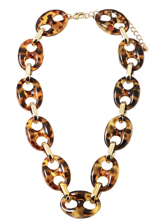 Chunky Tortoise Bead Statement Necklace