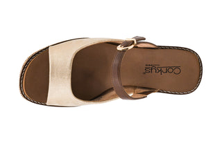 Corkys Treat Yourself Slip On Wedge Shoes - Gold Combo