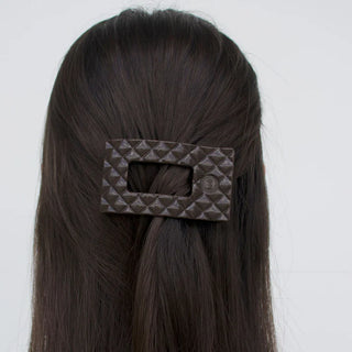 TELETIES Truly Taupe Quilted Small Flat Rectangle Hair Clip