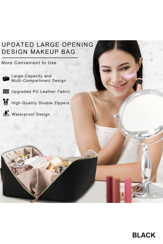 Woven Vegan Leather Cosmetic Bags - Multiple Colors!