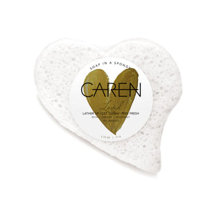 White Heart Soap in a Sponge - Loved Fragrance