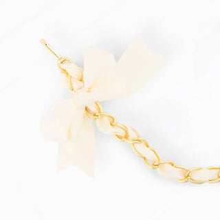 Scarf Bag Charm - White Luna