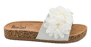 Corkys Wild Child White Slide Sandal