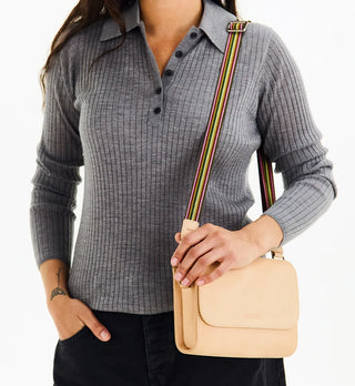 Consuela Slim Webbing Crossbody Strap, 25 mm - Olivo