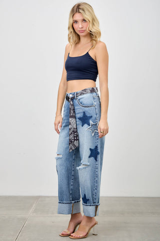 Star-Struck High Rise Cuffed Love Curve Barrel Jeans