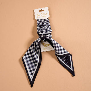 Twirl & Tie Scarf Accessory - Gingham Black