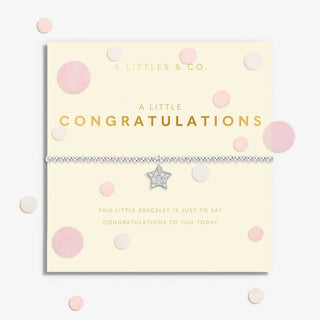 Confetti 'Congratulations' Bracelet in Silver Plating by A Littles & Co.
