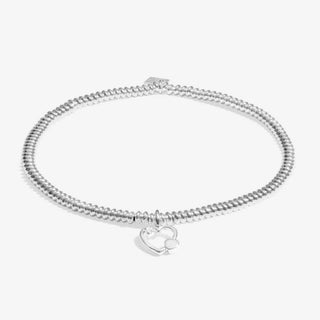 'Wonderful Mom' Silver Plated Bracelet w/ Laboratory Grown Diamond