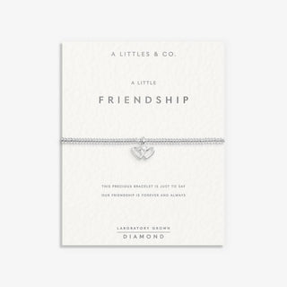 'Friendship' Silver Plated Bracelet w/ Laboratory Grown Diamond