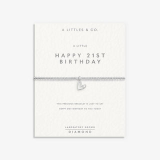 '21st Birthday' Silver Plated Bracelet w/ Laboratory Grown Diamond