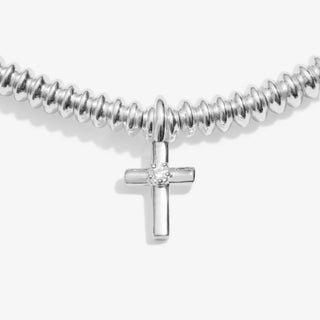 'Faith' Silver Plated Bracelet w/ Laboratory Grown Diamond