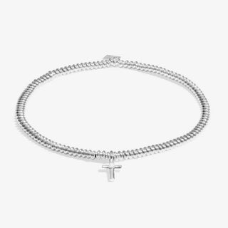 'Faith' Silver Plated Bracelet w/ Laboratory Grown Diamond