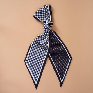 Twirl & Tie Scarf Accessory - Gingham Black