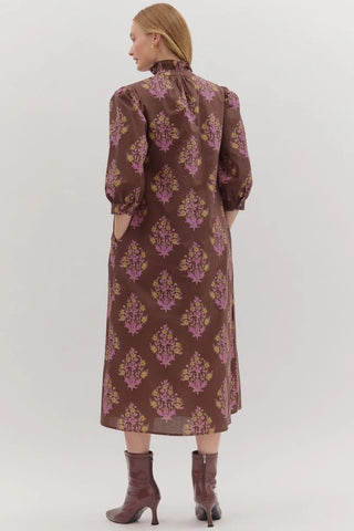 3/4 Sleeve Floral Dress