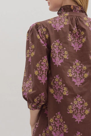 3/4 Sleeve Floral Dress