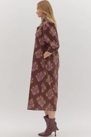 3/4 Sleeve Floral Dress